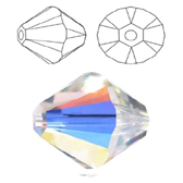 Preciosa 4mm-es Bicon kristály gyöngy - CRYSTAL AB (001 AB)